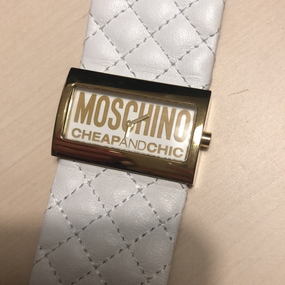Moschino Cheap and Chic white and Gold Watch, Authentic - Picture 3 of 9